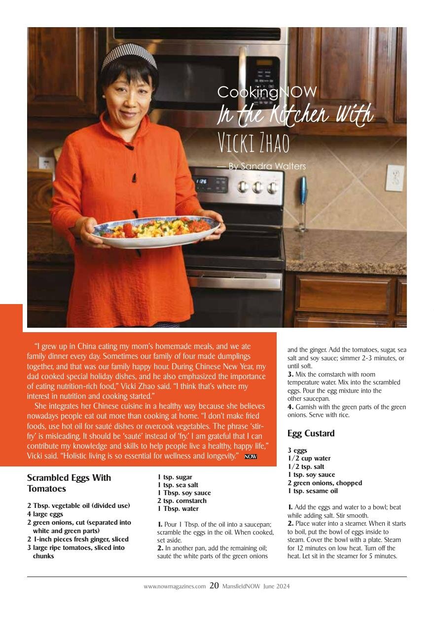 “In the Kitchen With Vicki Zhao” — MansfieldNOW, June 2024